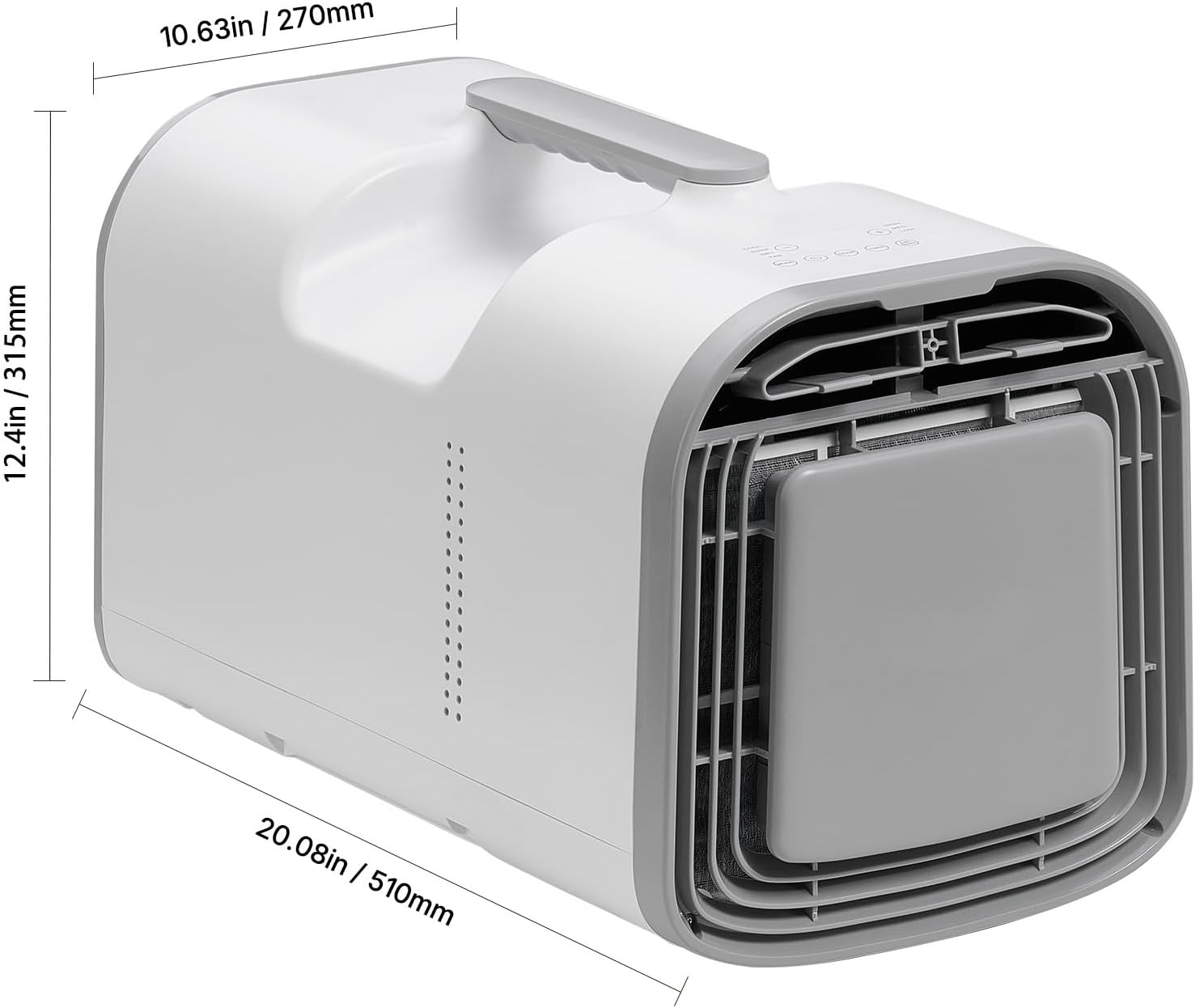 Happybuy Portable Air Conditioner, 4250 BTU 3 - Speed AC Unit with 24H Timer, Adjustable 16-32℃, AC/DC Compatible, for Outdoor Tent Camping, RVs & Home Use, White