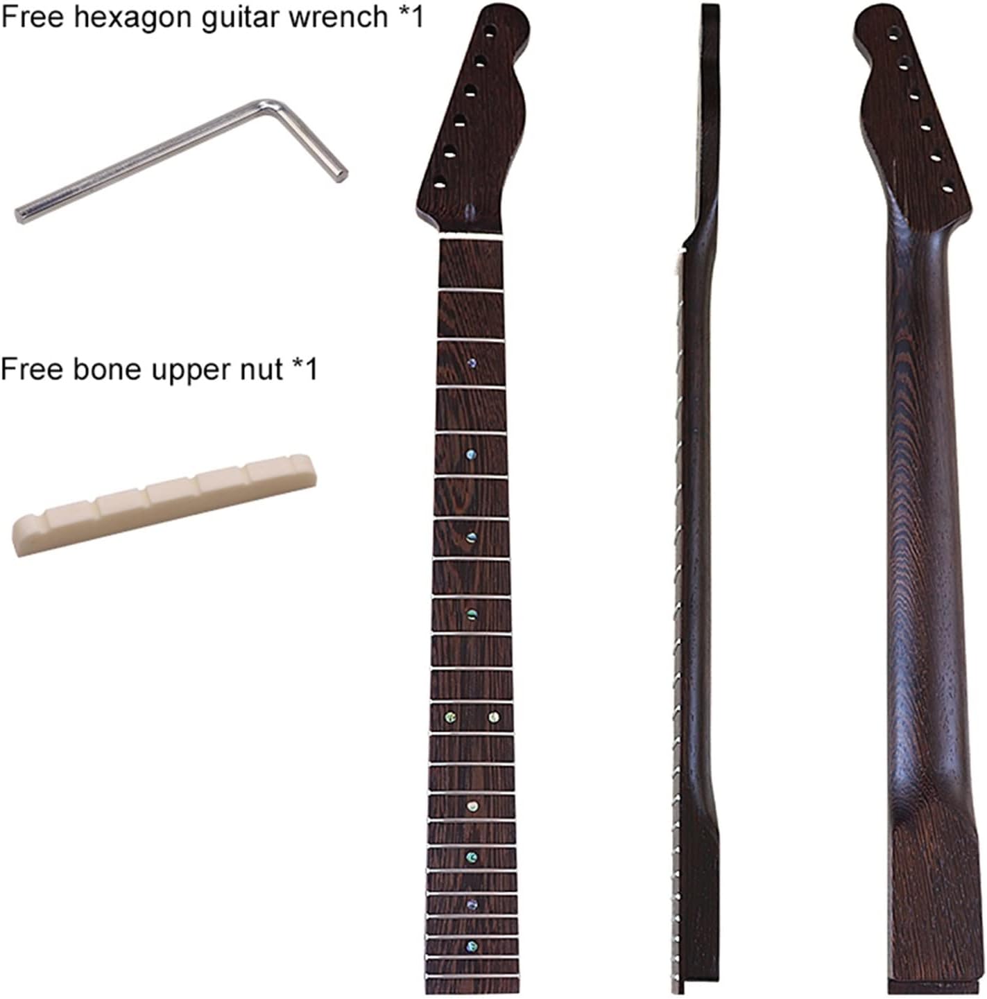 Electric Guitar Neck Black Matte Finish 22 Frets Guitar Bow 6 Strings Neck Guitar ​Neck Replacement