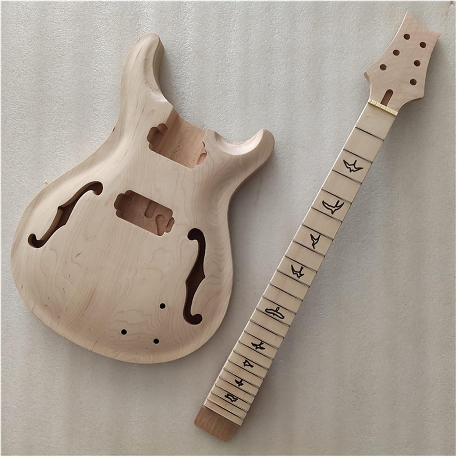 Unfinished Guitar Body 1 Set Unfinished Guitar Neck and Body for PRS Style Electric Guitar Kit Guitar DIY Accessory