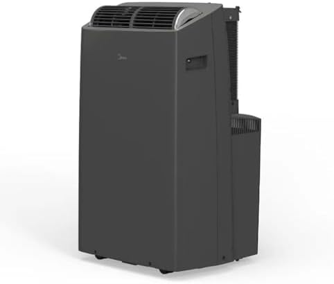 Midea DUO 10,000 BTU SACC Smart Inverter Portable Air Conditioner, Portable 4-wheel design, 42 dB, DUO hose design - Grey MAP12S1TGR-S (Renewed)