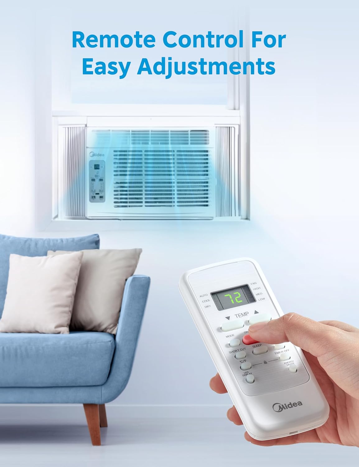 Midea 5,000 BTU Window Air Conditioner, Cools up to 150 Sq. Ft. with Easy-to-Use Reusable Filter, Remote, Perfect AC for Bedroom, Living Room, Home Office, Electronic Control