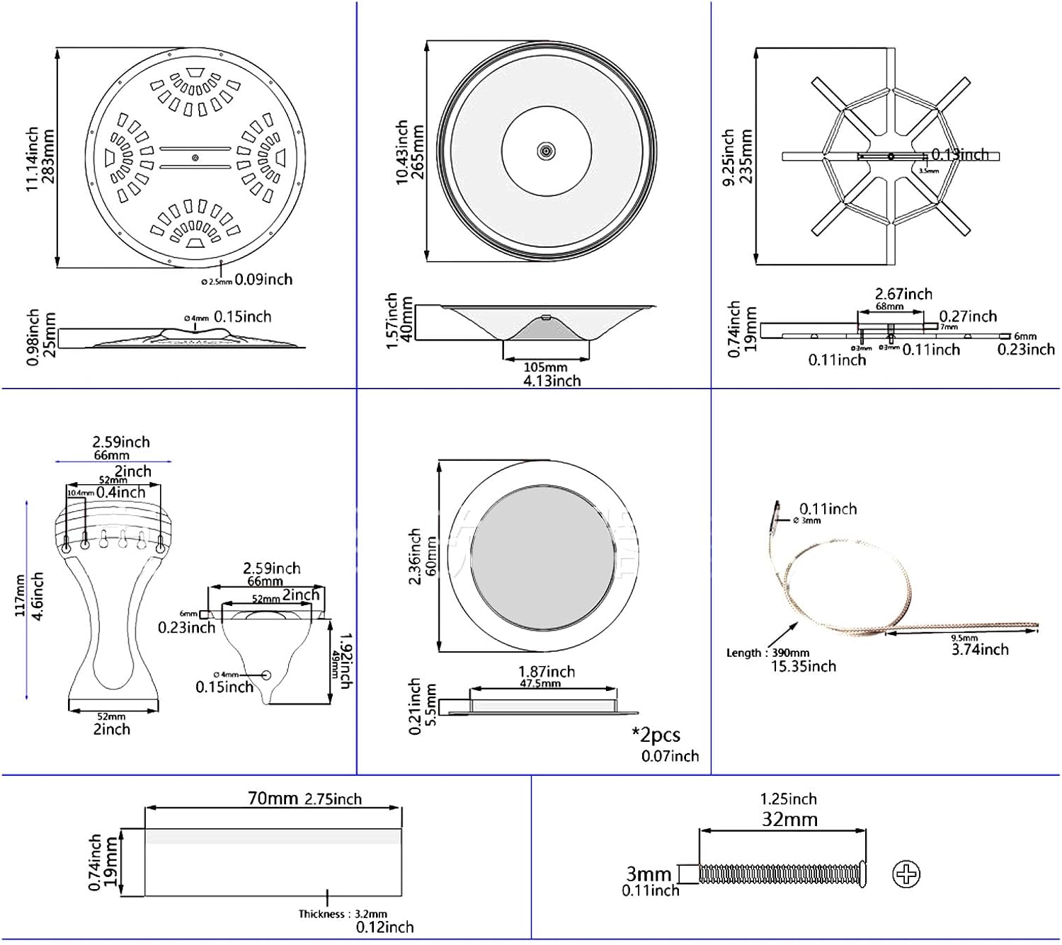 Bronze Resonator Guitar Parts Set Premium Construction Soundhole Screen Spider Bridge Saddle