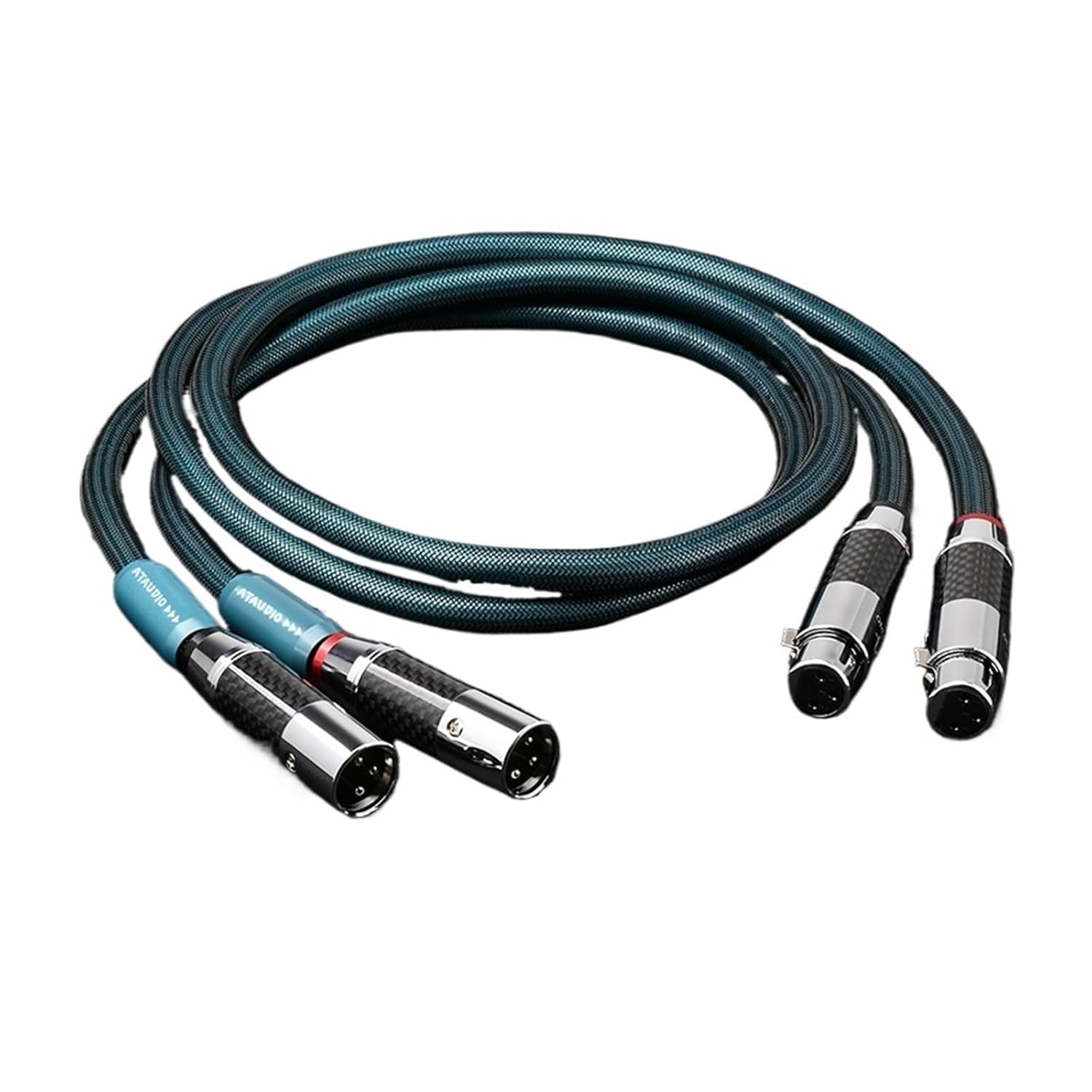 HiFi Audio Cable Hi-end 8N OCC Silver-Plated 2XLR Male to Female Balanced Adapter Wire for Microphone Amplifier(One Pair,0.75m)