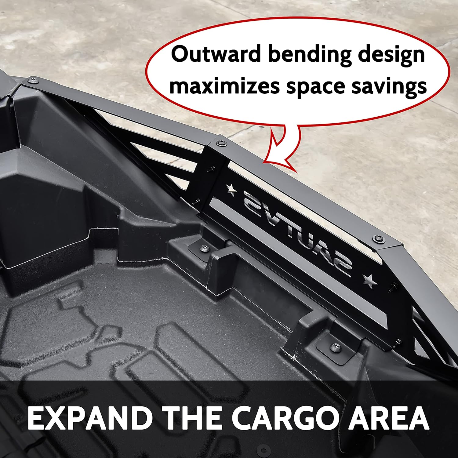SAUTVS Rear Cargo Bed Extender Tailgate for Polaris RZR PRO R 2022-2025, Heavy Duty Steel Rear Bed Extender Cargo Tailgate Enclosure Rack for Polaris RZR Pro R 2022 2023 2024 2025 Accessories