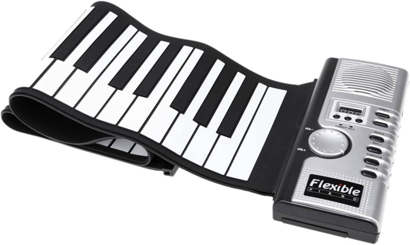 FLFL Electronic Folding Piano Portable 61 Keys Flexible Roll Up Piano USB Electronic MIDI Keyboard Hand Rolled Musical Instrument