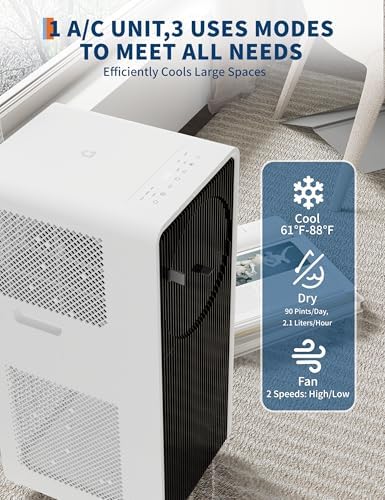 Portable Air Conditioners 14000 BTU AC Unit for Room Up to 700 Sq.Ft, 4 In1 Standing Air Conditioner With Cool, Dehumidifier, Fan Modes, Sleep Mode, Remote Control, 24H Timer,Auto Swing