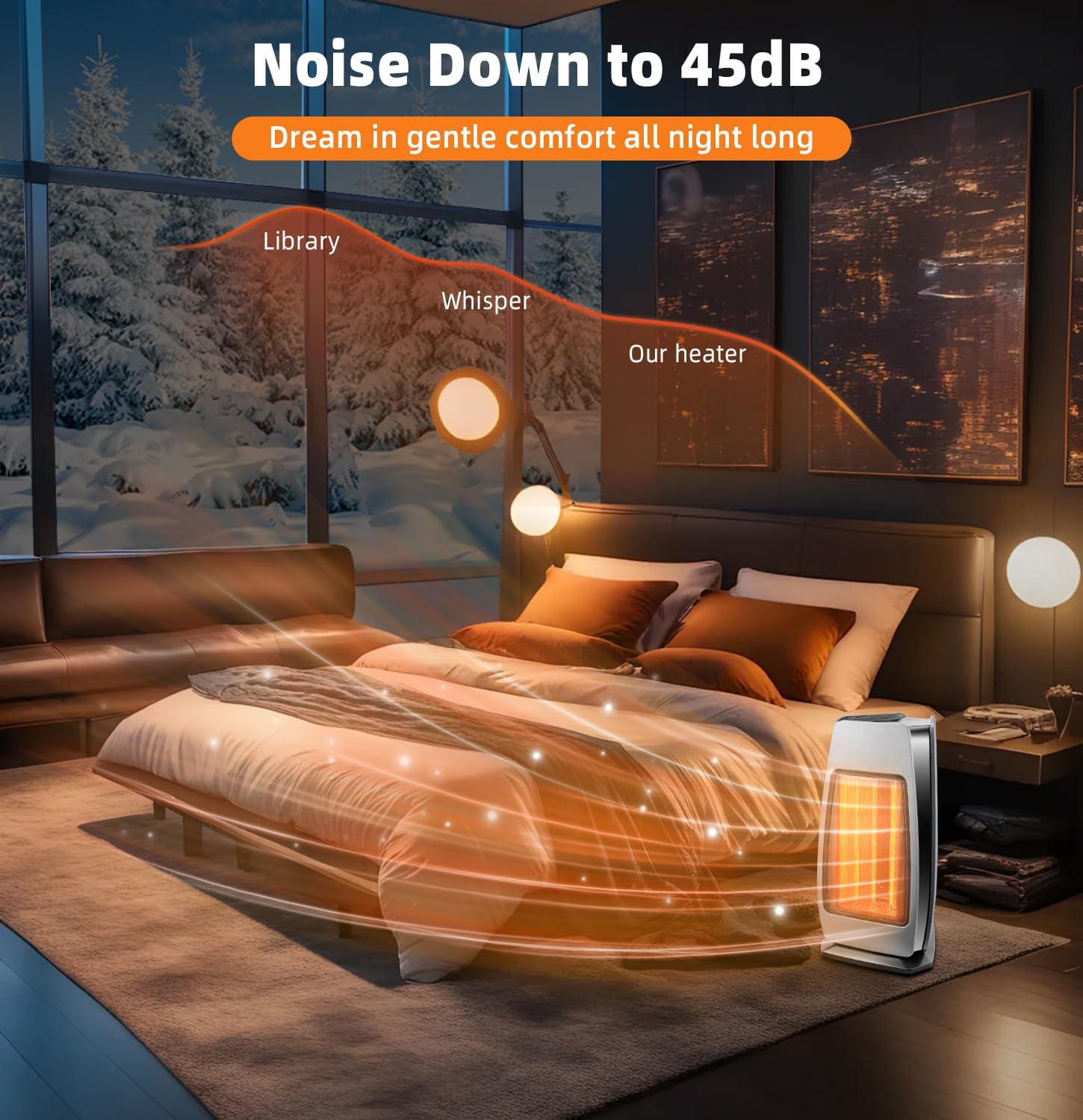 Infrared Space Heaters for Indoor Use, 1500W Electric & Portable Room Heaters with Thermostat, 4 Modes, 24H Timer, 70° Oscillating Electric Space Heater with Remote, Safe for Large Room Use