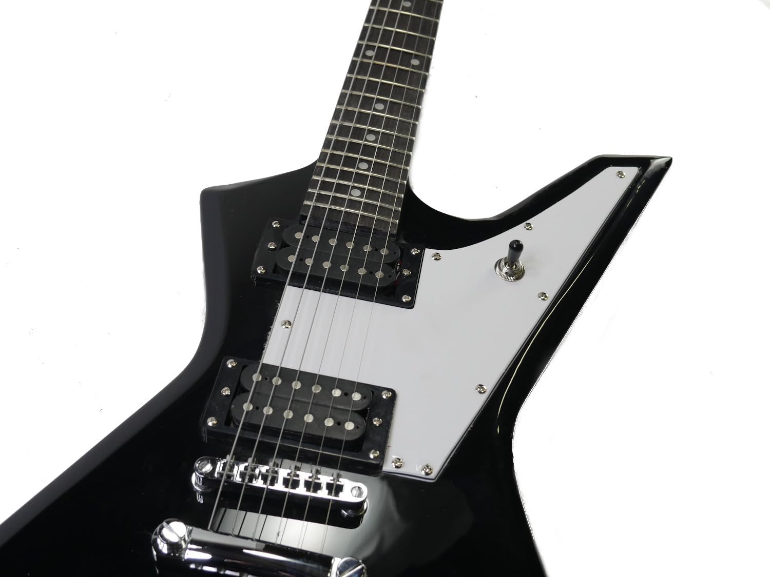 ELECTRIC GUITAR Black 6 String Right Handed Hard Rock Heavy Metal Style