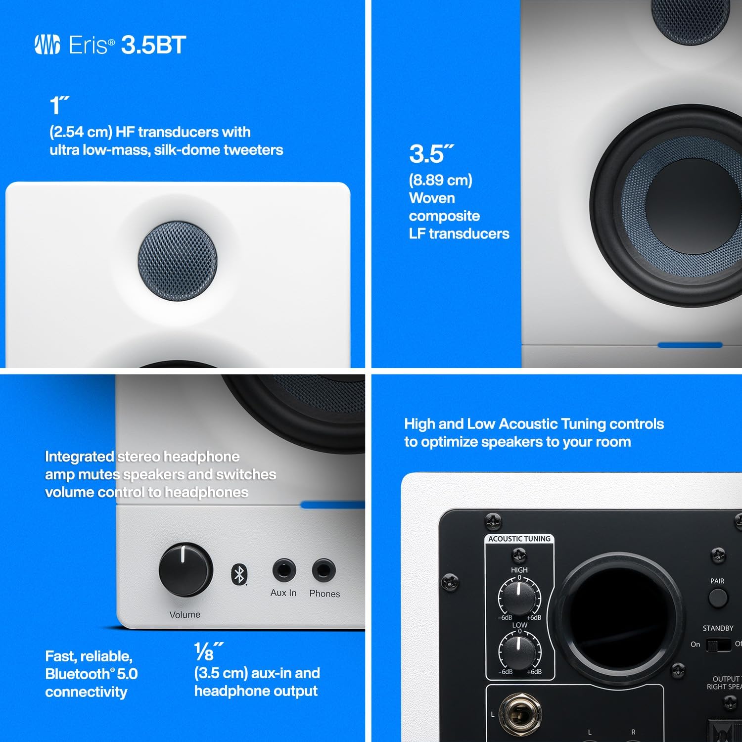 PreSonus Eris 3.5BT Studio Monitors, Pair — 3.5