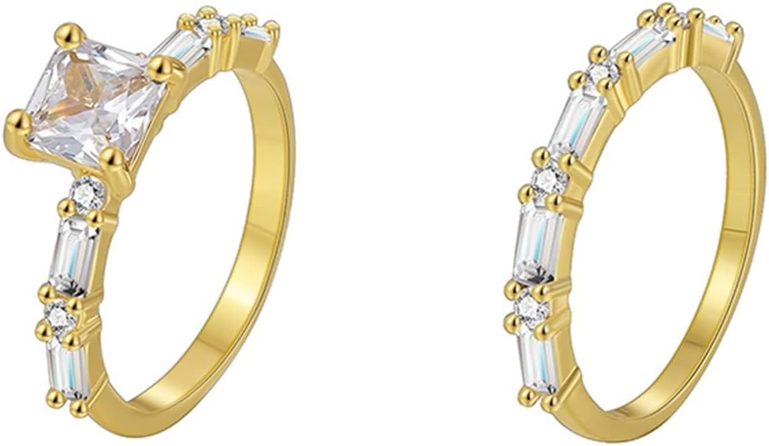 Wedding Band for Women Moissanite, Simple Rings Classic Jewelry 9K/14K/18K Yellow Gold for Valentine's Day