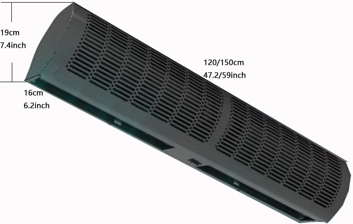 23 Inch, 35 Inch, 39 Inch Black Air Curtain Machine Supermarket Cold Storage Door Head Air Curtain Machine Natural Wind(150cm)