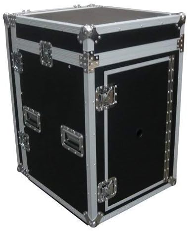 MR DJ CASE6000 ATA 16 Space 10 Slanted Top 16U 10U Mixer Amp Dj CD Combo Rack Flight Case with Laptop Shelf & One Side Table