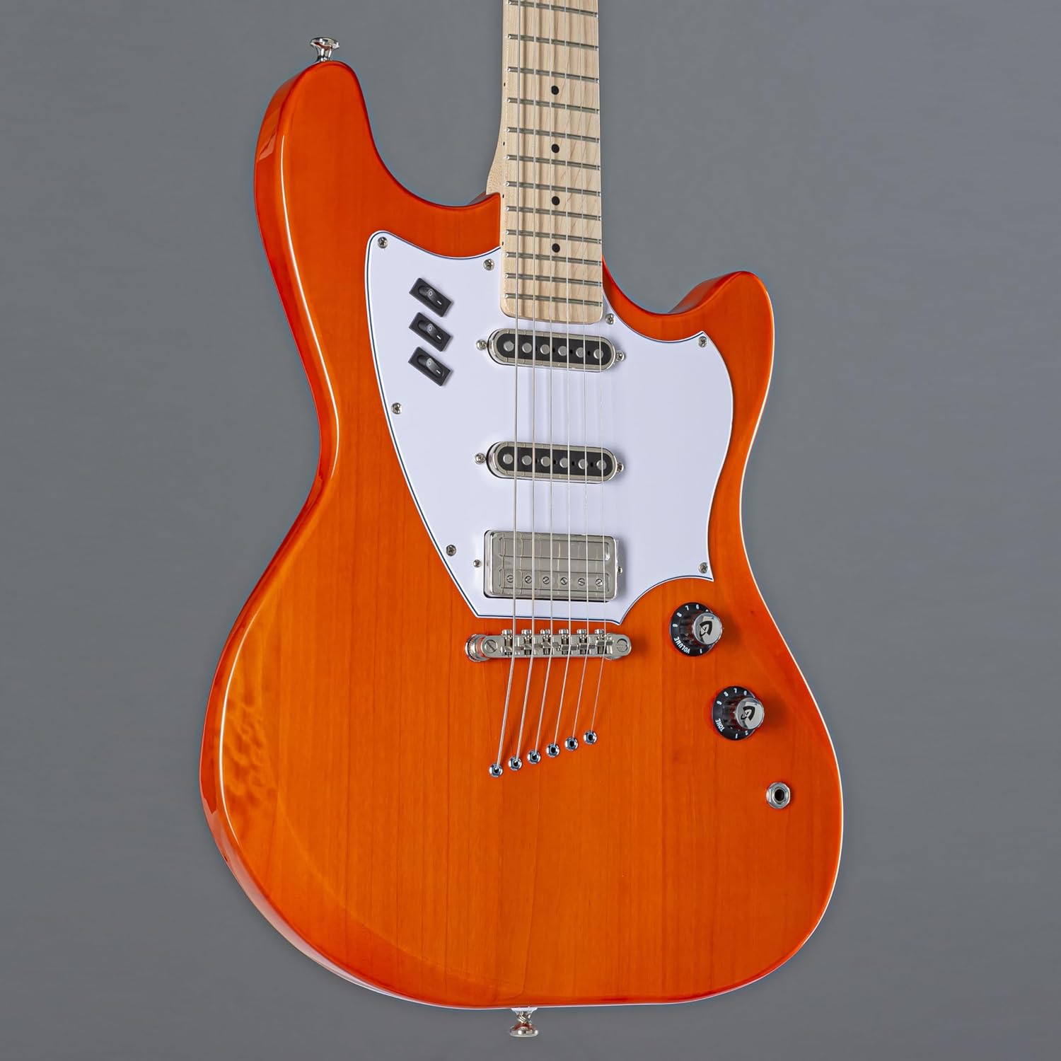 Guild Guitars Surfliner Solid Body Electric Guitar Sunset Orange - Classic Styling with Modern Features, Guild Rocker Pickup Switching System with Master Volume, Tone Control and 3 Switches