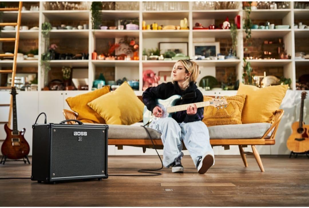 BOSS Katana-50 EX Gen 3 Guitar Amplifier | Compact 50-Watt Combo Amp Expanded for Live Performers | Upgraded Custom 12-Inch Speaker | Line Out & Stereo Expand | GA-FC/GA-FC EX Foot Controller Support