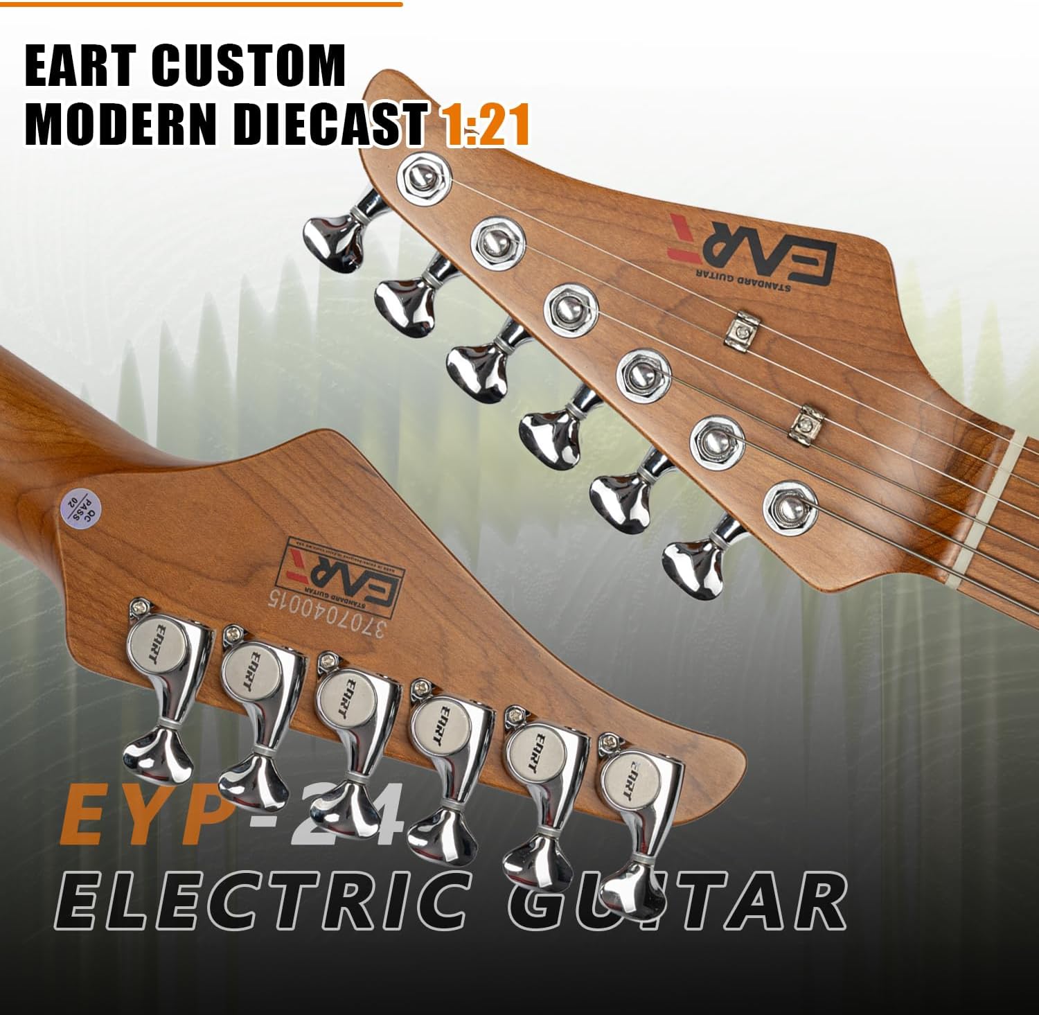 EART EYP-OMNI24 Solid Body Electric Guitar, 25.5