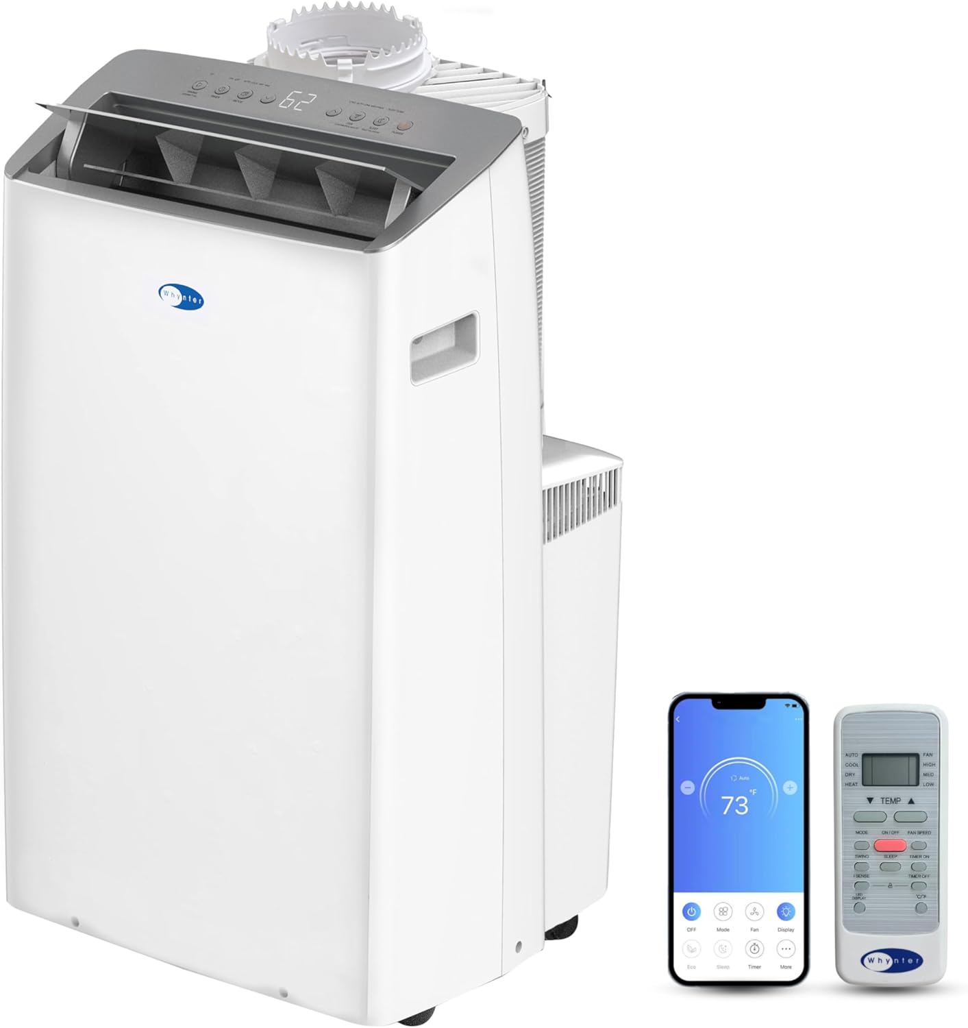Whynter ARC-1030WN 12000 BTU (10000 BTU SACC) NEX Inverter Dual Hose Cooling Portable Air Conditioner, Dehumidifier, and Fan with Smart Wi-Fi, Up to 500 sq ft in White