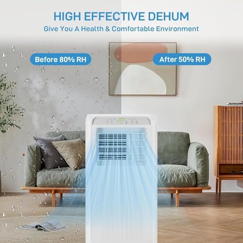 Portable Air Conditioners 8000 BTU, Remote Control AC with 24H Timer, Low Noise Energy Saving Cooling Unit for Bedroom, Office, Small Spaces 350 Sq. Ft, White