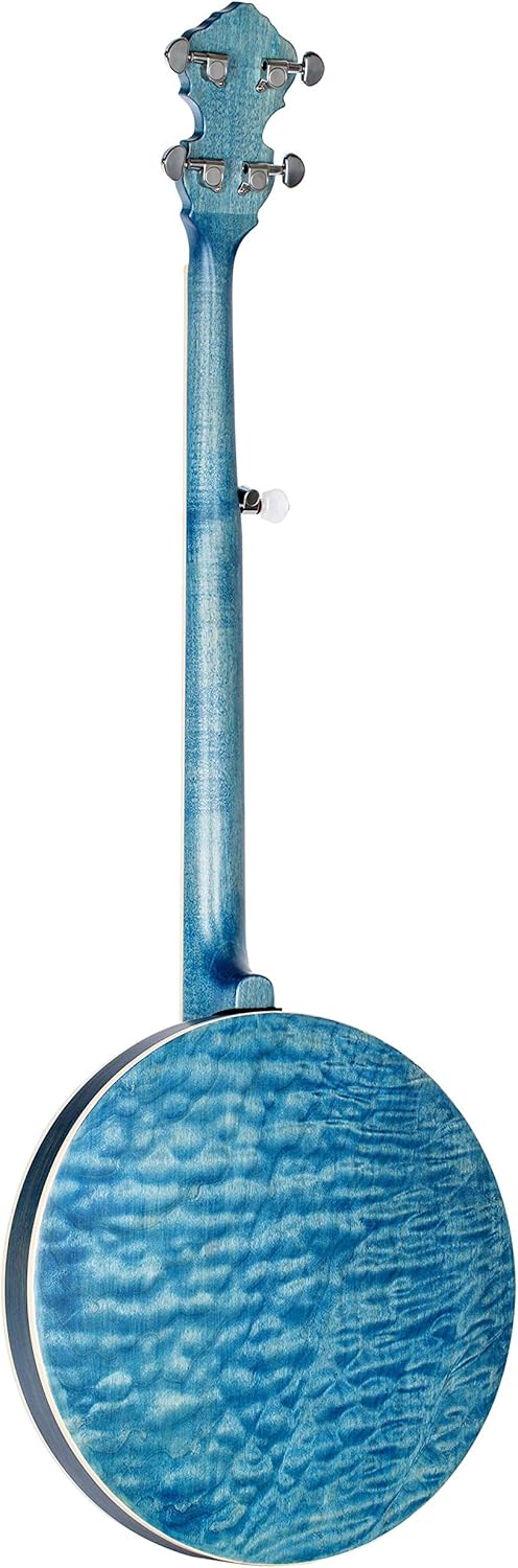 Ortega Guitars Facon Falcon Series 5-String Quilted Maple Resonator Acoustic-Electric Banjo w/Bag, Right (OBJE400TBL)