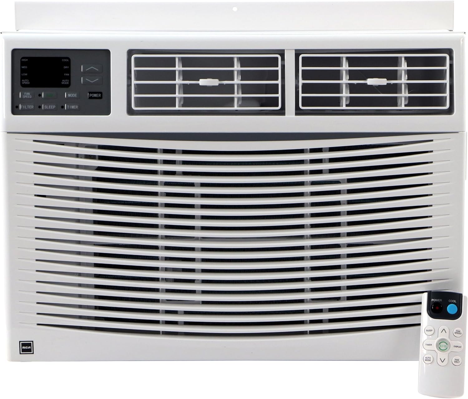 RCA 10,000 BTU Window Mounted Air Conditioner & Dehumidifier, 115V, Air Conditioner for Rooms up to 400 Sq. Ft. with Remote Control, White