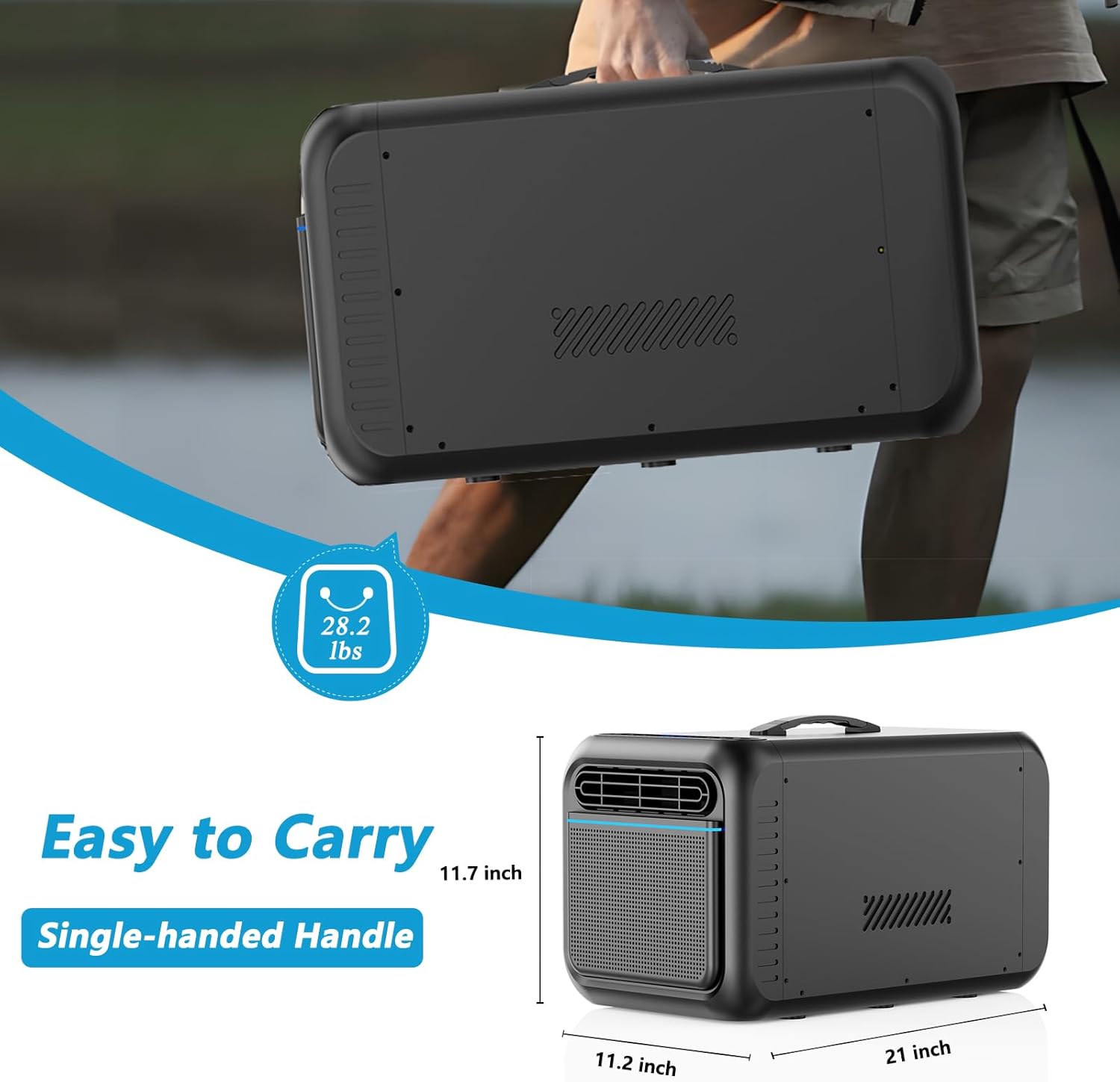 Portable Air Conditioner for Tent with Fast Cooling Timer, 2300BTUs Air Conditioner AC Adjustable Speed for Camping, Outdoor Use, Small Rooms, Trucks, RV (Black)