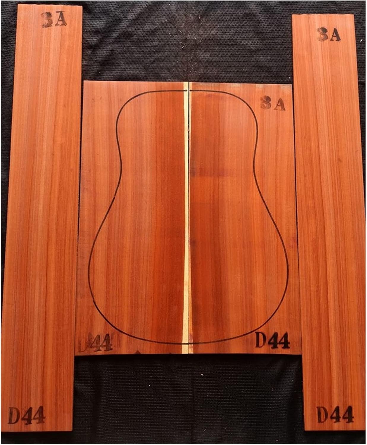 FLFL Sandalwood Mahogany Guitar Back Side Veneer Wool Material Full Single Guitar Making Material Unfinished Guitar Kit (Color : 18)