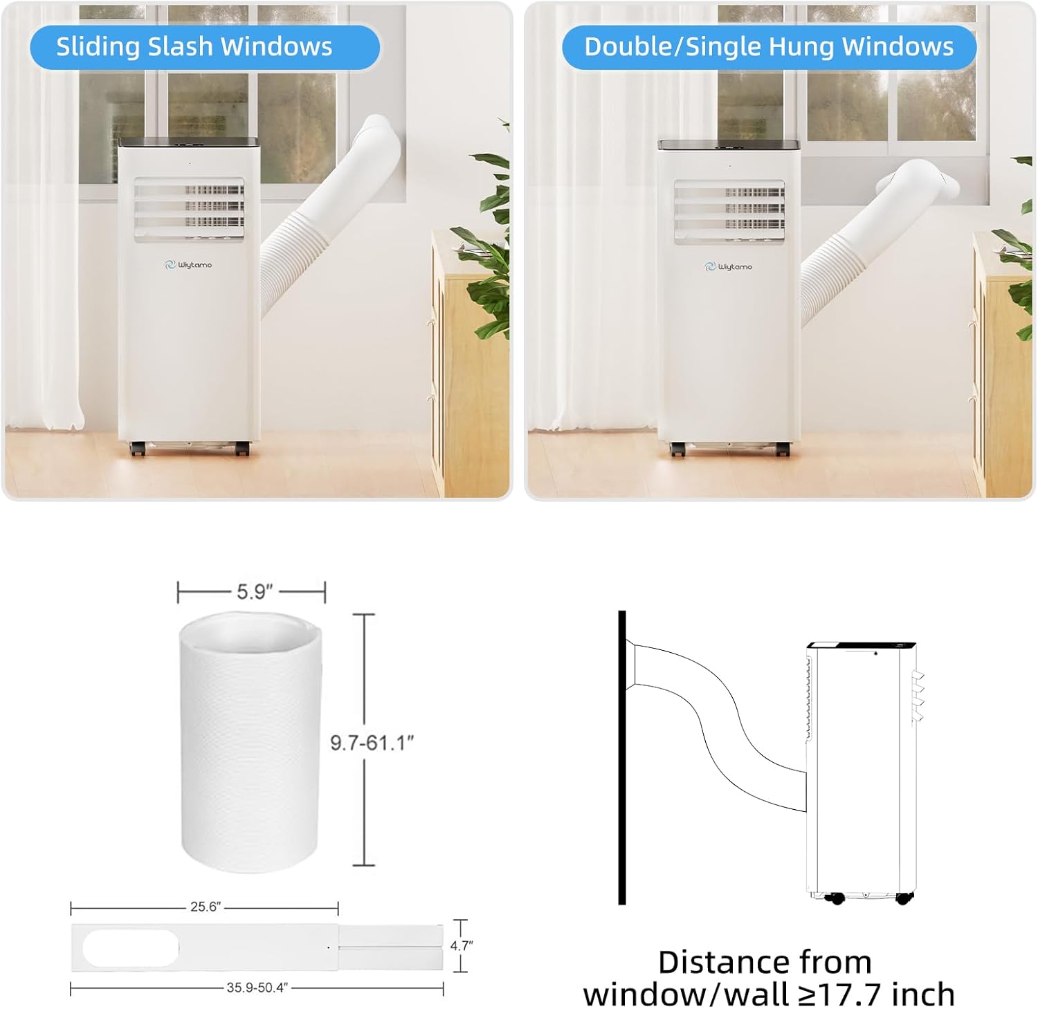 10,000 BTU Portable Air Conditioners with WiFi, 3-in-1 Air Conditioner for Room&Garage– Portable AC Unit with Cool, Dehumidifier&Fan, with Remote/Sleep Mode/Child Lock/24 Hrs Timer/Self Evaporation