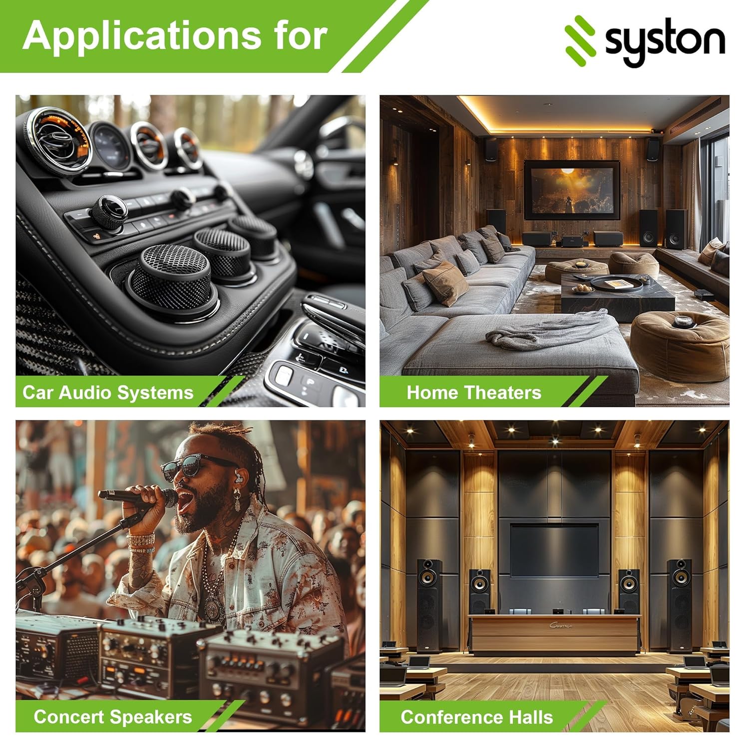 SYSTON 16/4 Speaker Audio Cable Wire Bulk, 16AWG 4C Strand OFC - Oxygen Free Copper Conductors, CMR Riser-Rated Indoor/Outdoor UV Resistant RoHS Compliant for Home Theater Car Speakers, White 100 FT