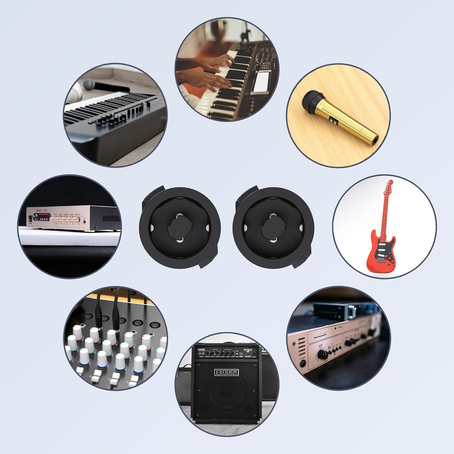 100 feet Speakon to Speakon Cables, 2 Pack Professional Audio Amplifier Mixer Speakon Speaker Cable Wire