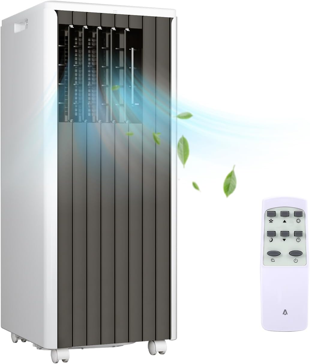 8000BTU Portable Air Conditioner New Model, Efficient Cooling for Small to Medium Rooms, Compact and Lightweight Design, Easy to Move with Wheels, Quiet Operation, Includes Window Venting Kit for Quic