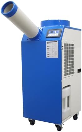 Industrial Portable Air Conditioner with Wheels 14L Large Tank Commercial Spot Cooler Adjustable Air Outlet Ideal for Hospitals Workshops Outdoor Events 110V 1.4KW