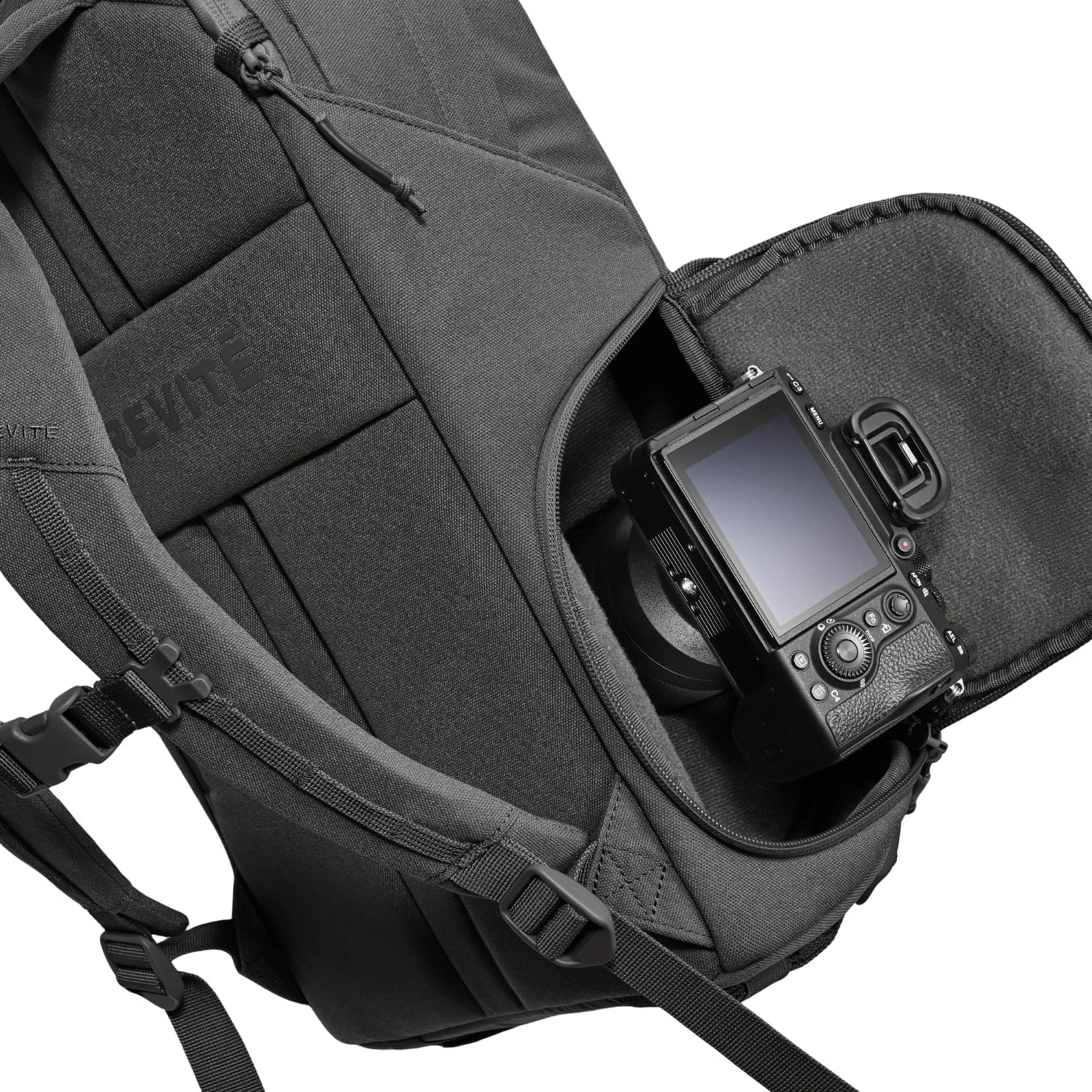 BREVITE - The Jumper - Compact Camera Backpacks for Photographers - A Minimalist & Travel-friendly Photography Backpack Compatible With Both Laptop & DSLR Accessories 18L (Charcoal Gray)