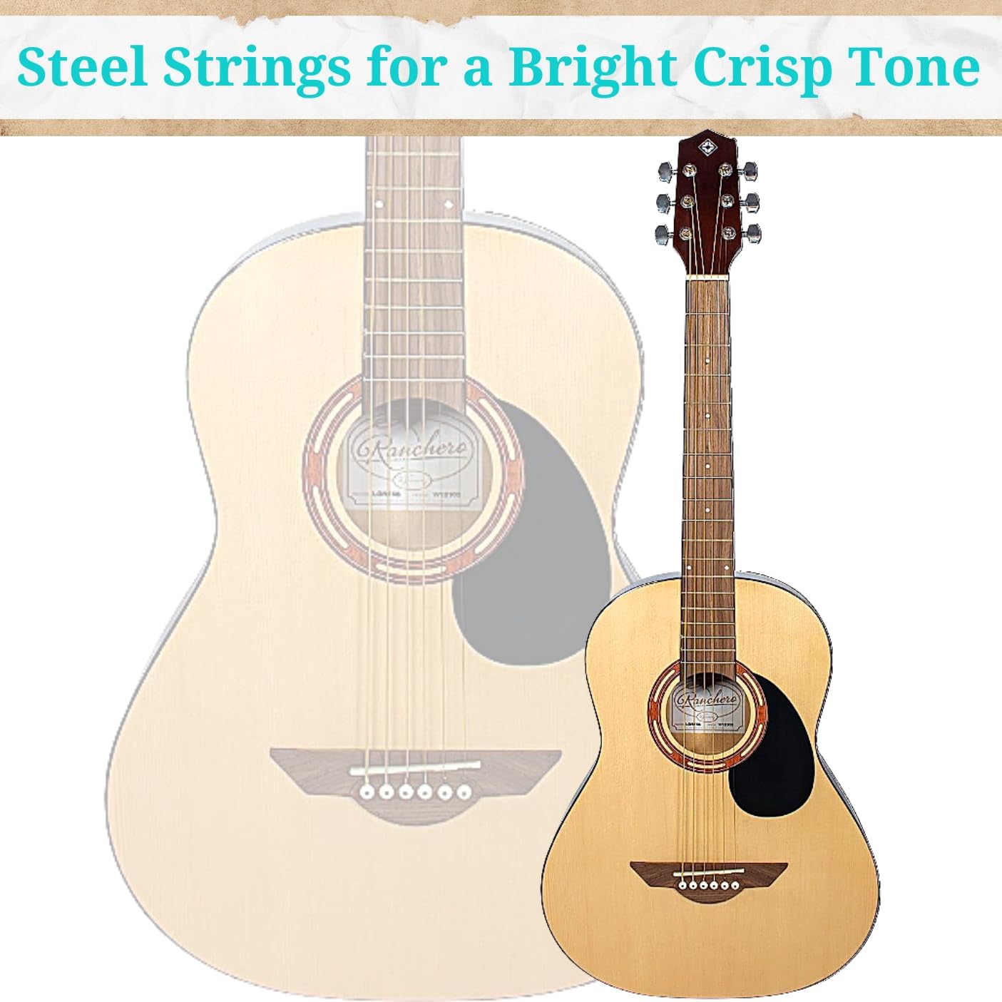 H. Jimenez 6 String Acoustic Guitar, Right, Tan (LGR75S)