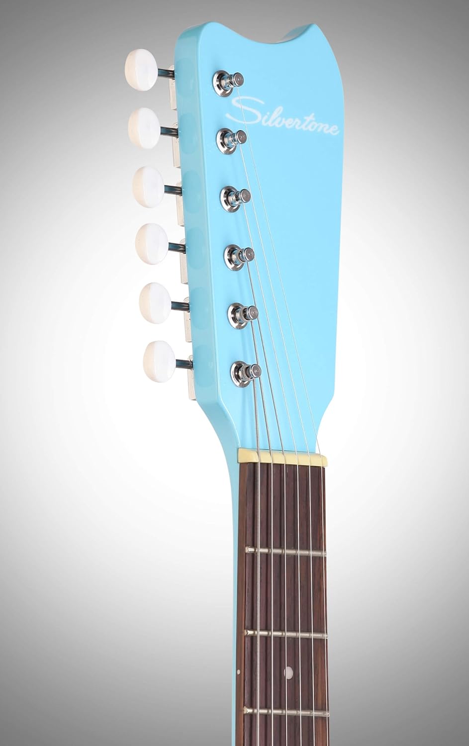 Silvertone Classic 1449-BDLB Solid-Body Electric Guitar, Daphne Light Blue