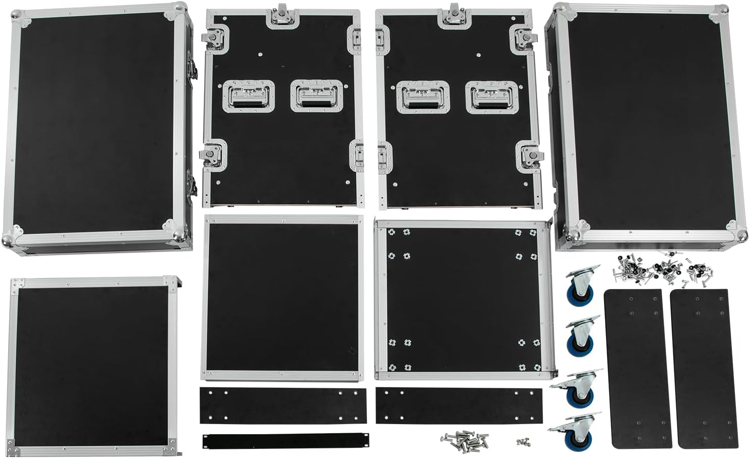 12U PA DJ Rack Speaker Cabinet, Network & Stereo Rack, Double-Layer Design Four-Wheel Professional Audio Amplifier Effects Cabinet, Suitable for Recording Studios, Home Theaters, KTV, Wedding Parties