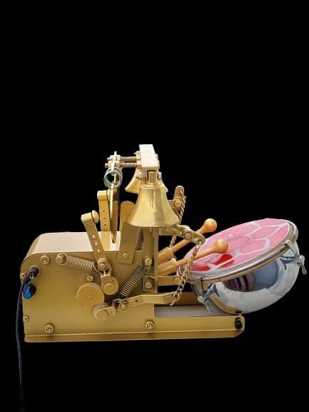 Small Arti Machine for House Temple Metal Automatic Aarti Machine for Home Atri Machine with Drum, Bells Adjustable Arti Tempo/Rhythm Ideal Gift for All Occasion Gold Color