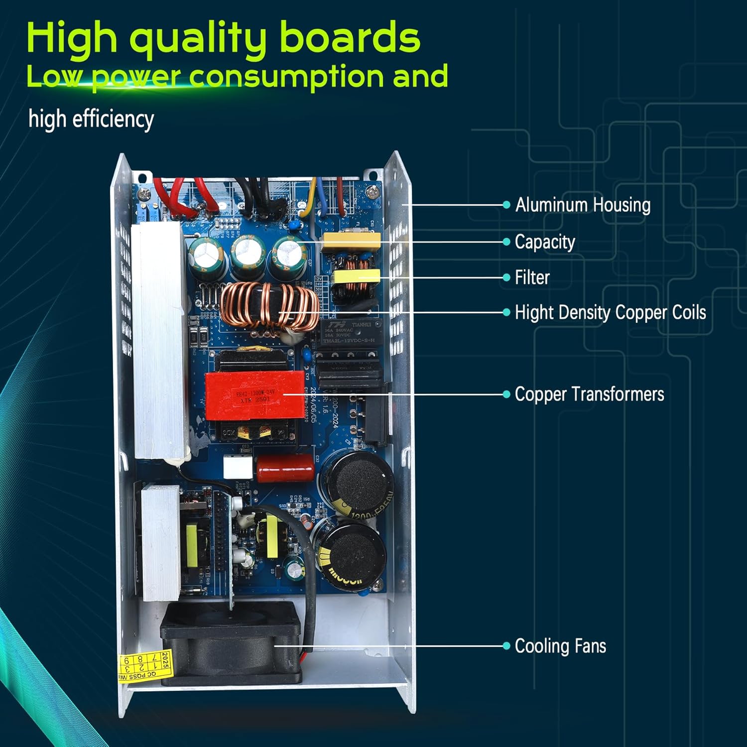 MEISHILE 12V 100A 1200W Switching Power Supply Adapter AC to DC Transformer Converter for LED Driver Strip Light Lamp, Amplifier, Machine, 120V 110V to 12Volt 20A 40A 60A 80A