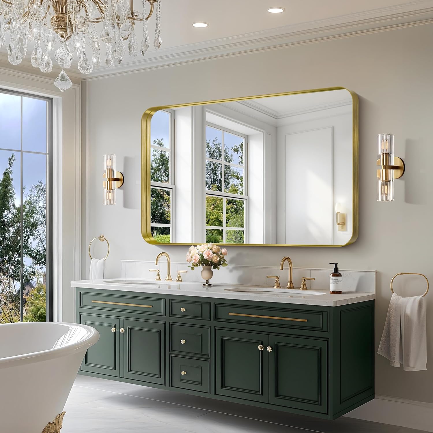 CIRCUMI Gold Bathroom Mirror, 36