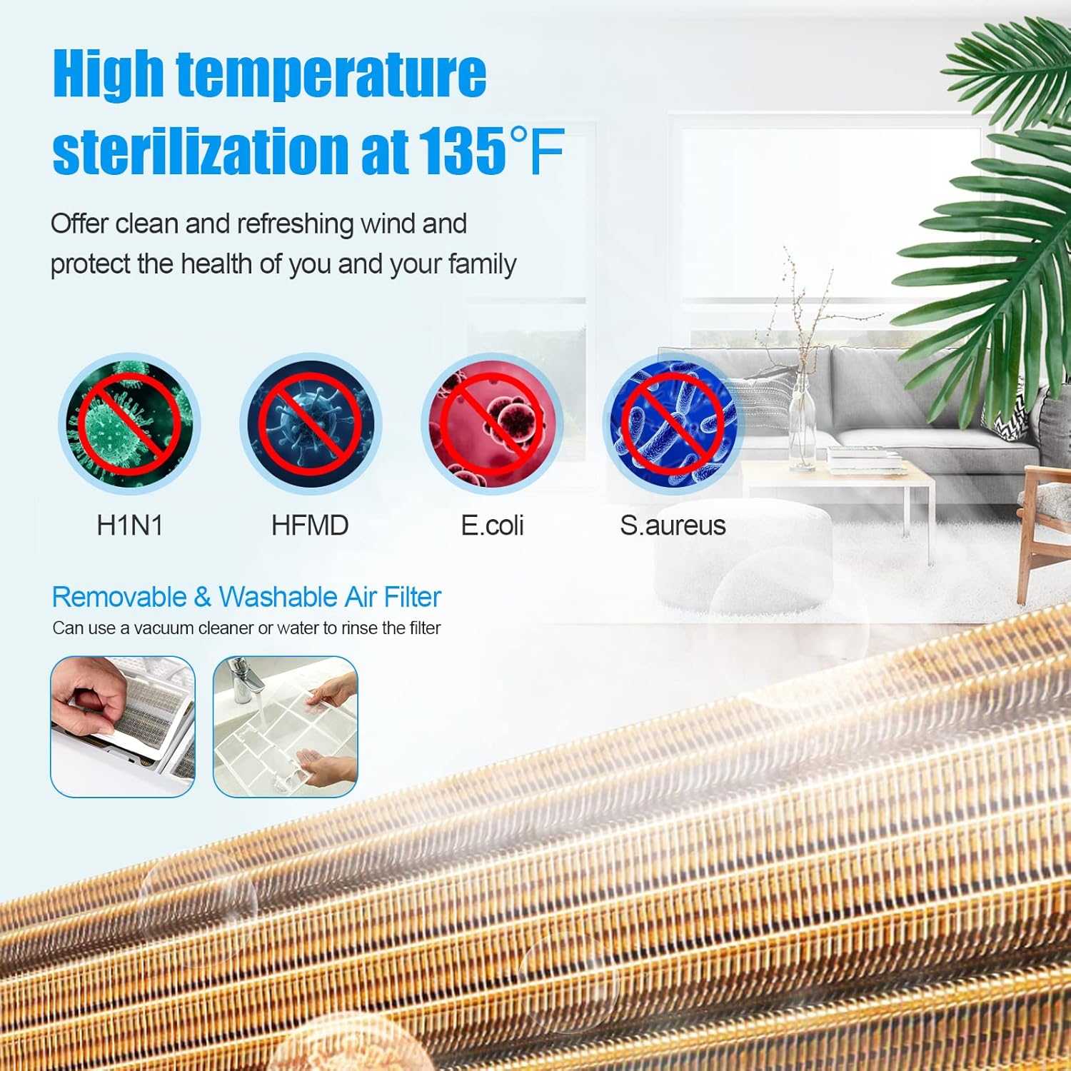 LDAILY Split Air Conditioner & Heater Wall-mounted Ductless Ac Unit Cools Rooms, Good Performance Inverter Ac with Heat Pump & Installation Kit (24000Btu, 230V)