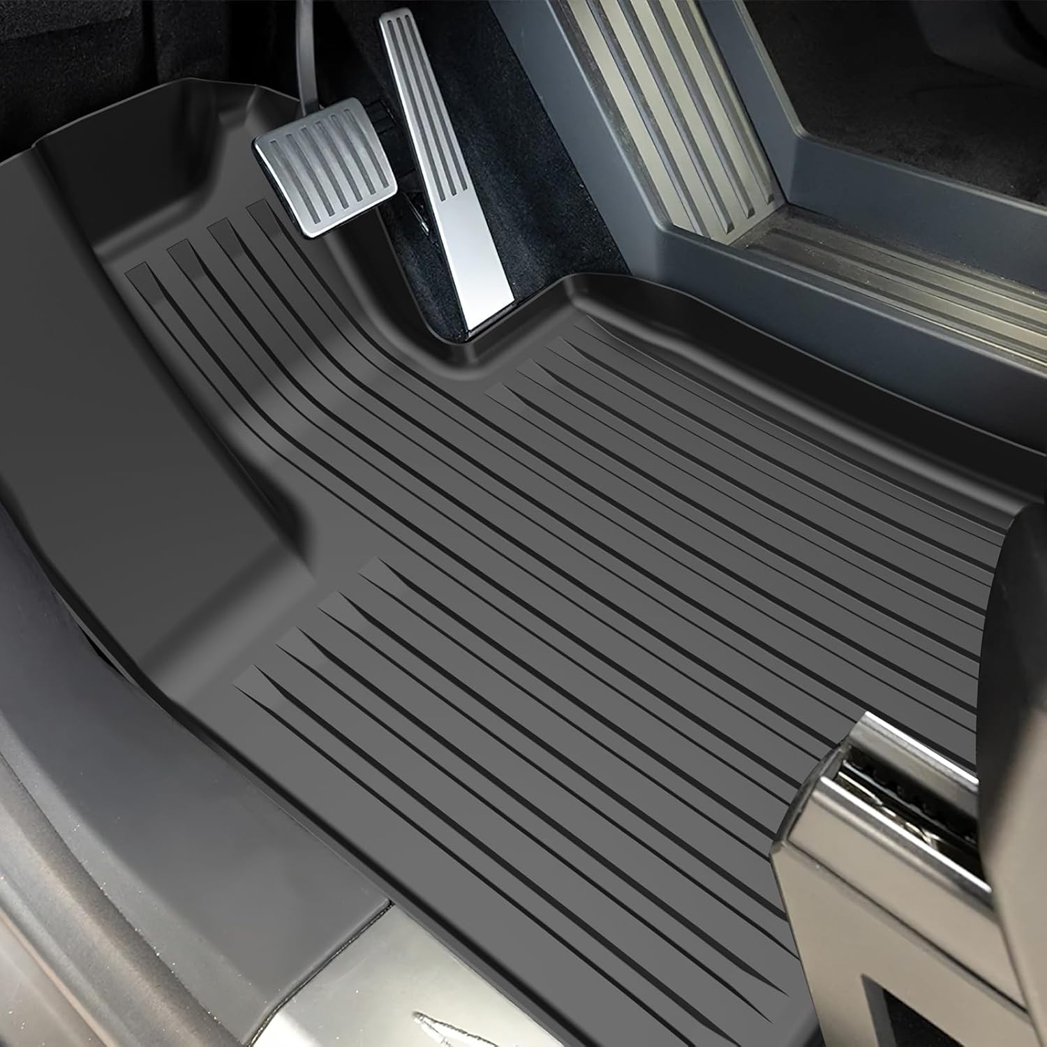 Floor Mats for Tesla Cybertruck- 2024 2025 2026 Custom Fit All Weather TPE Cargo Liner Cargo Trunk Accessories（Tesla Cybertruck Full Floor Mat Kit Set of 6）