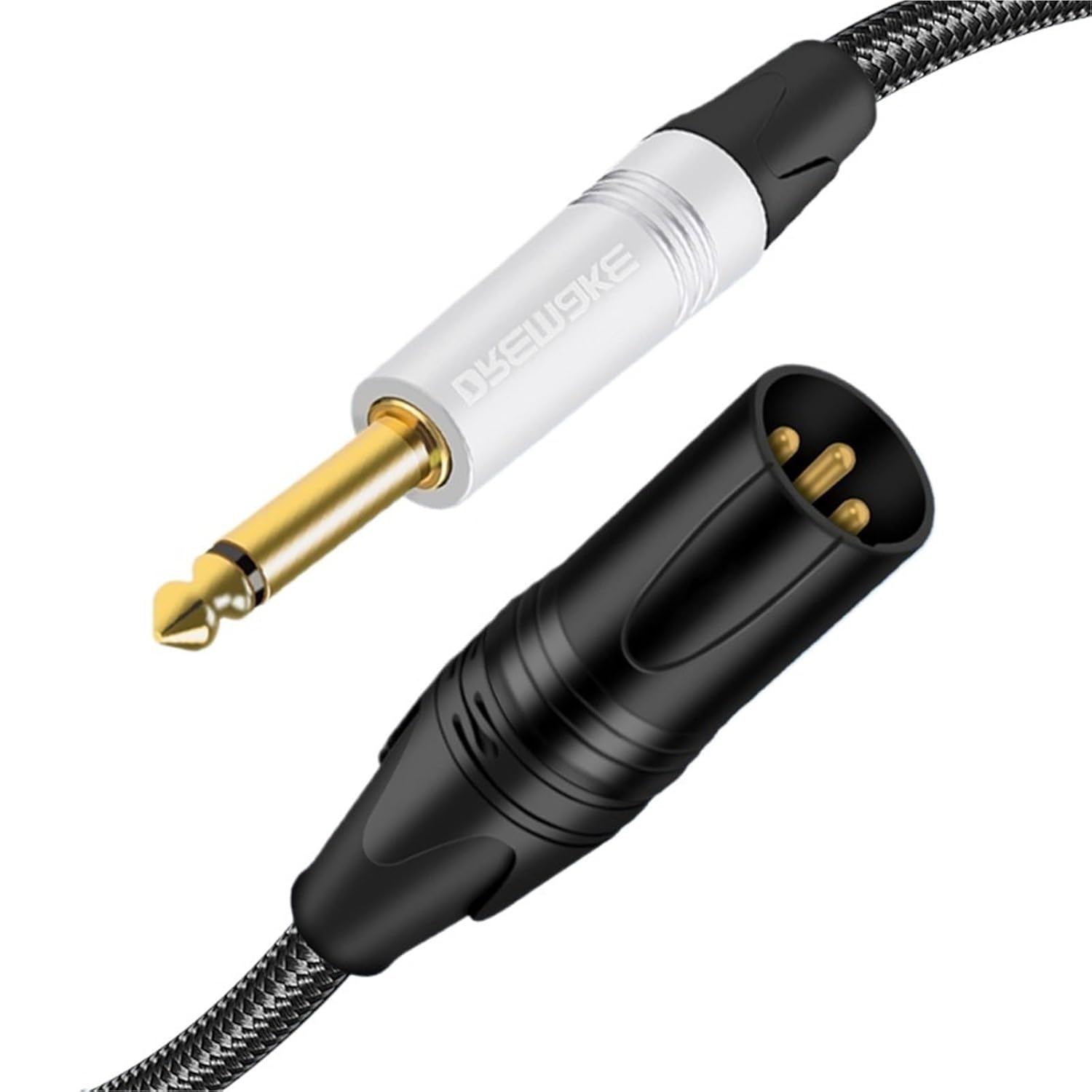 Unbalanced 6.35mm(1/4 inch) TS Mono to XLR Male Cable Gold Plated Quarter Inch to Male XLR Microphone Cable Interconnect Cable(1m)
