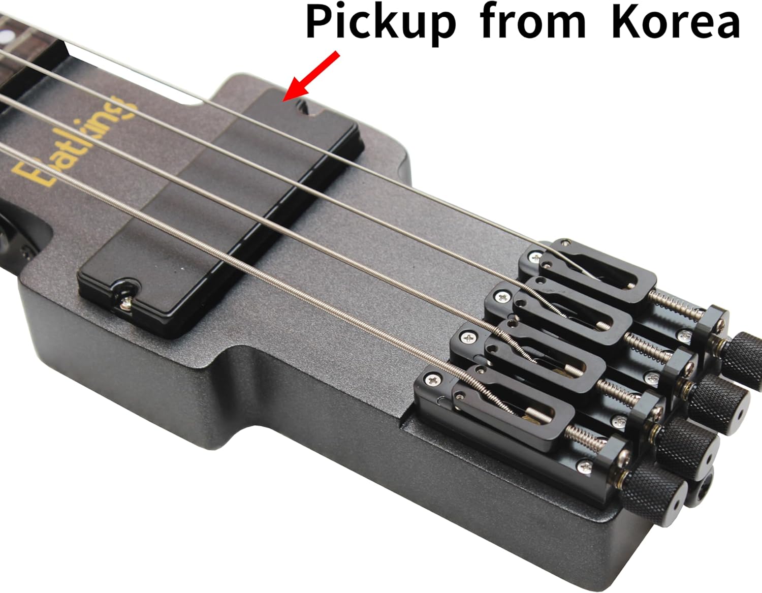 Batking Travel Bass Guitar Electric Headless Bass, 4 Strings Electric Bass with Gigbag & Truss Road & Wire