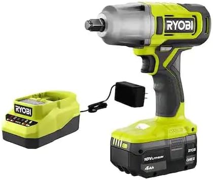 RYOBI ONE+ 18V Cordless 1/2 in. Impact Wrench Kit with 4.0 Ah Battery and Charger, (PCL265K1)