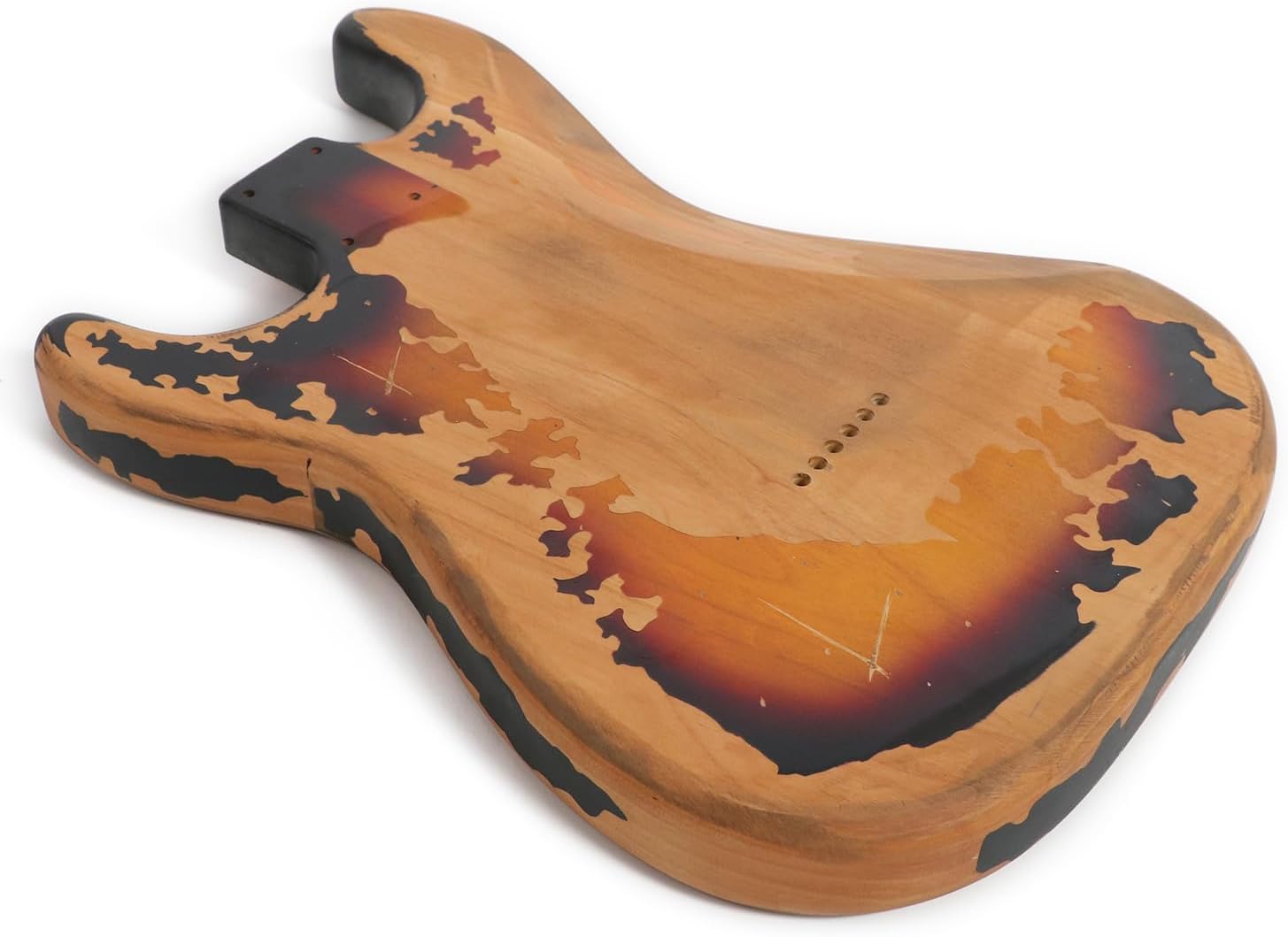Sunsmile Relic Electric Guitar Body ST Style Nitro Top Alder Wood DIY Guitar Body H-S-H Route Relic 3 Tone Sunburst.