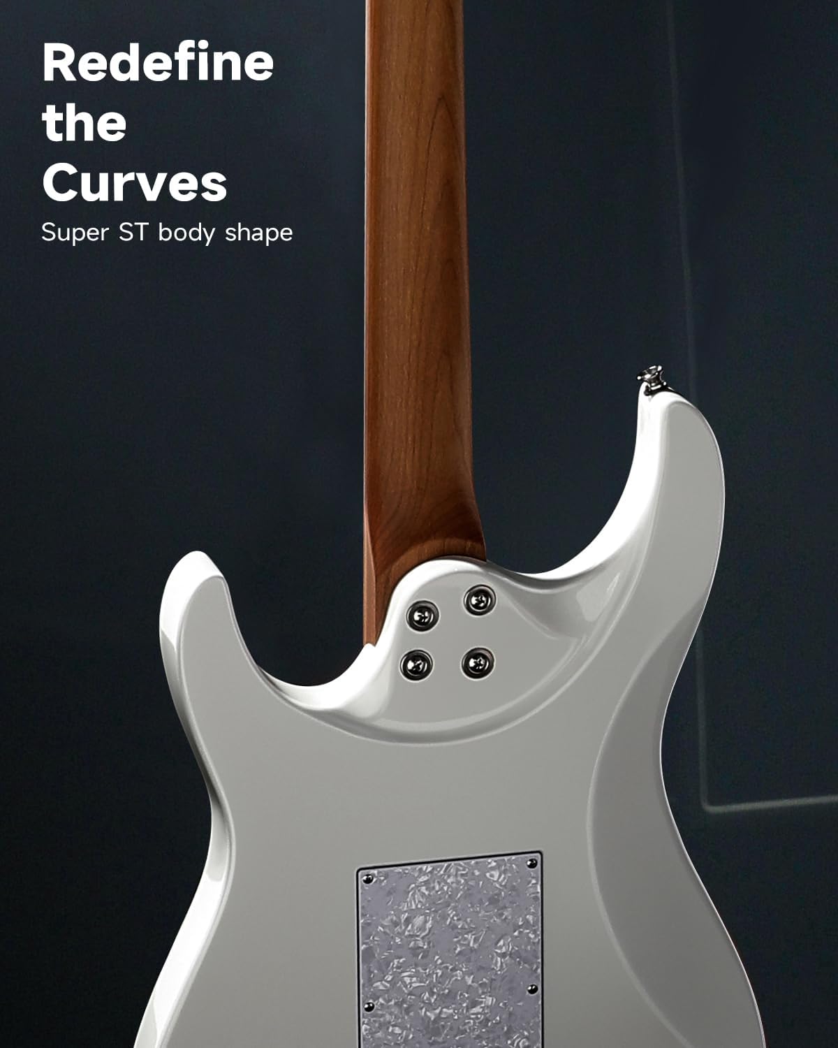 Donner 39 Inch Electric Guitar, DST-550 Color Gradient Poplar Body, Laurel Fretboard & Maple Veneer, 7 Tone Options, Tremolo Bridge, for Intermediate & Pro Players, Bonus Bag – Amethyst white burst