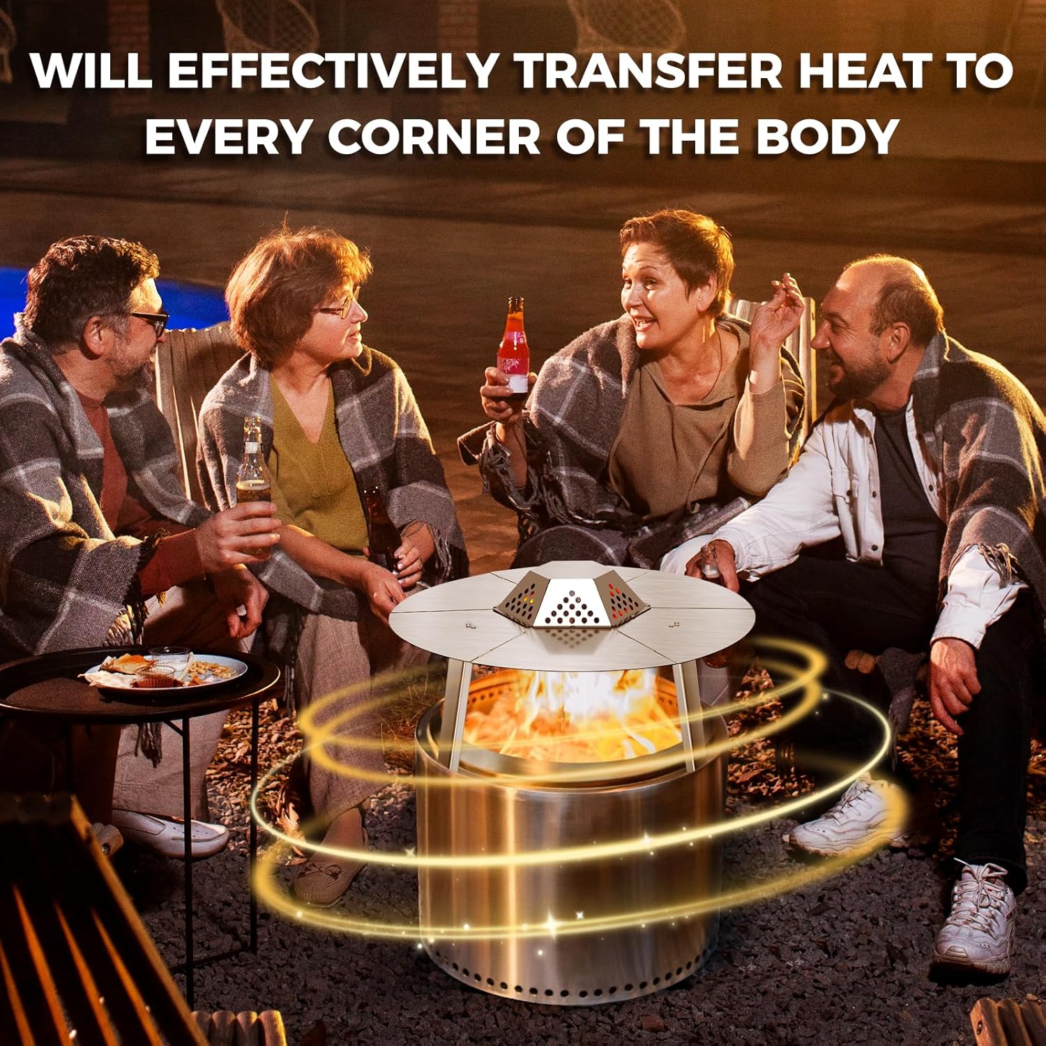 Fire Pit Heat Deflector for Solo Stove Bonfire 1.0/2.0 and Other 19.5