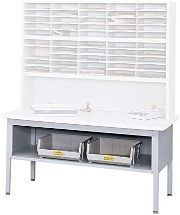 Safco Products 7749GR E-Z Sort Mail Station Sorting Table with Shelf, Gray