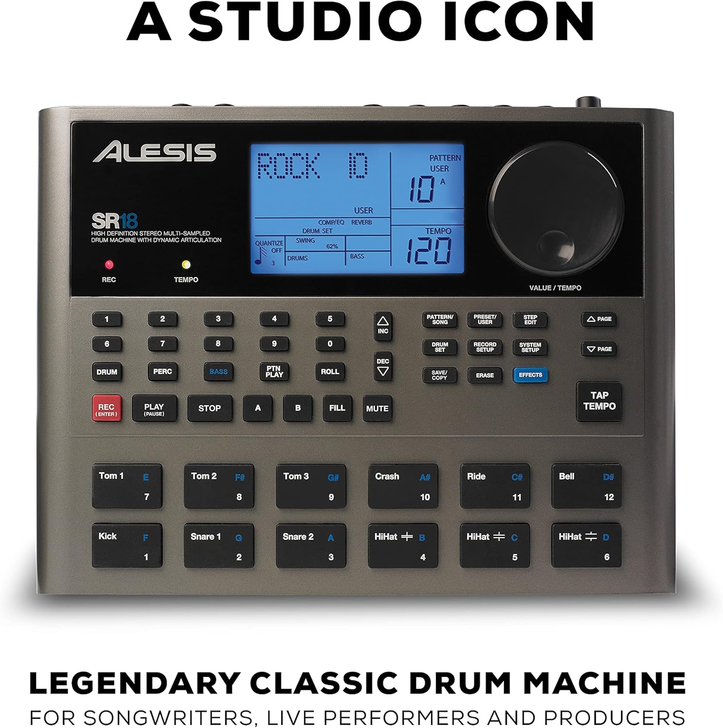 Alesis SR-18 Studio Drum Machine Bundle with Boss FS-6 Dual Footswitch