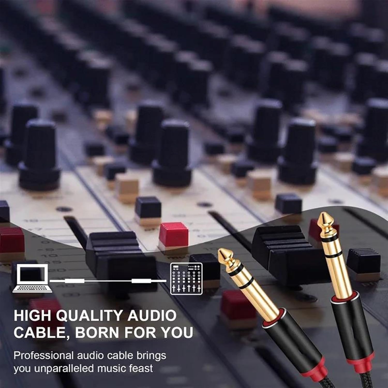 Guitar Audio Cable Guitar Instrument Cable 6.35mm 1/4 TRS Stereo Cable For Electric Guitar Mandolin Bass Amplifier(10m)