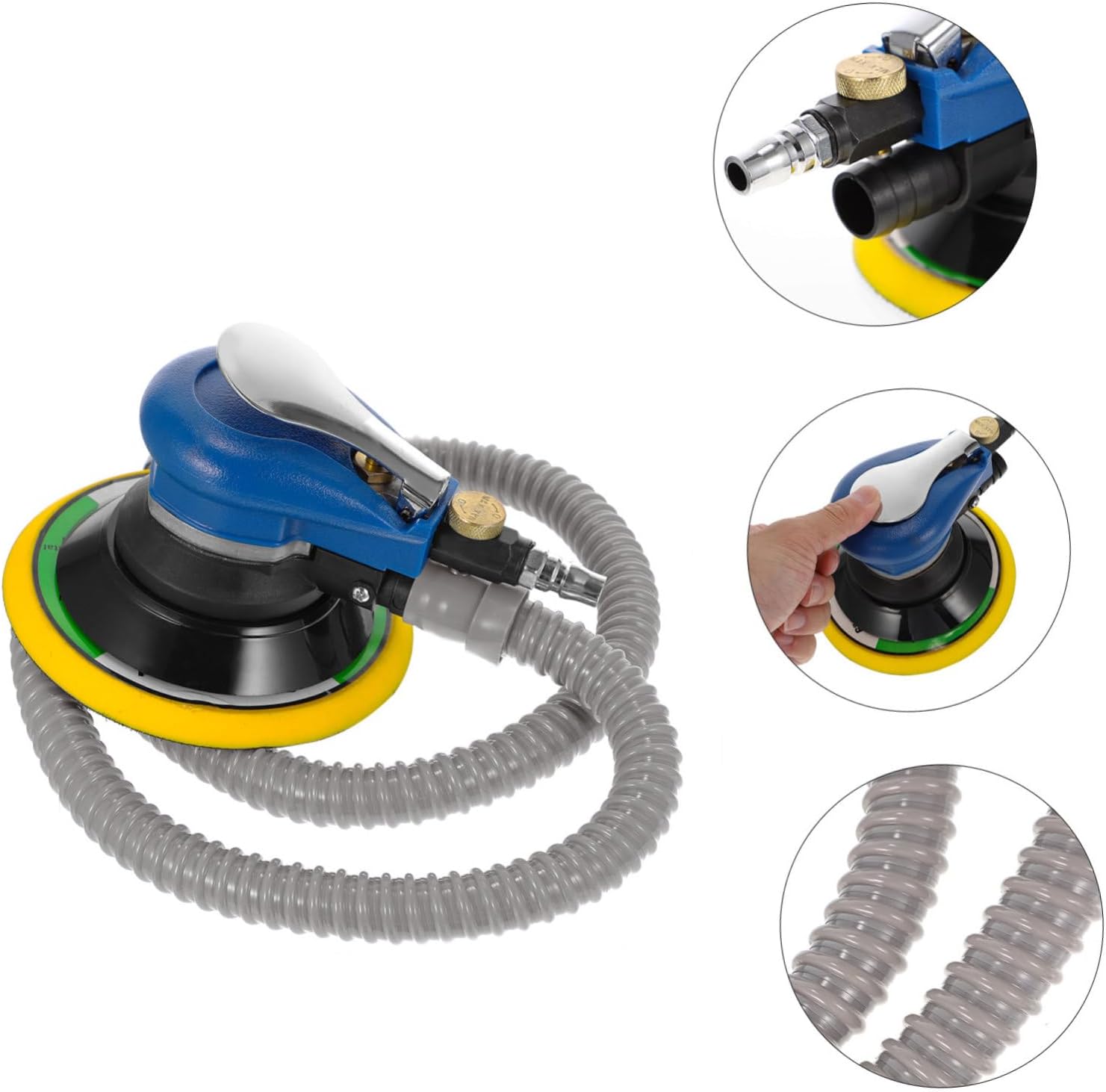 2sets Pneumatic Sanding Machine Air Polisher for Versatile Grinding Tool Dust Extraction for Projects and Auto Detailing