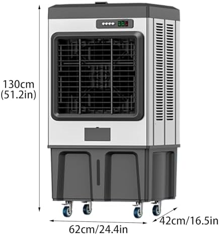 Personal Swamp Cooler, Quite Portable AC with 180L Tank and 3 Speeds, Evaporative Air Conditioner for Room Office Outdoor(62 * 42 * 130cm)
